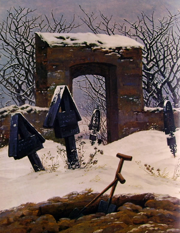 Caspar David Friedrich: Cimitero nella neve
