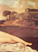 Giorgione - Particolare dello sfondo paesaggistico sulla sinistra.