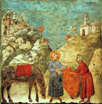 Giotto: La donazione del mantello al povero gentiluomo