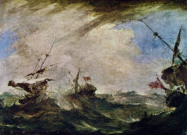 Francesco Guardi: Tempesta marina con naufragio