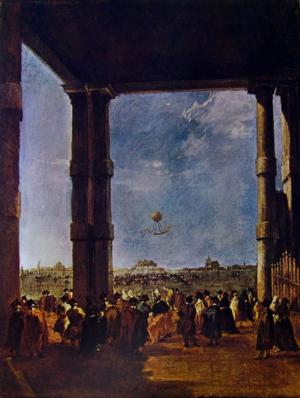 Francesco Guardi: Ascensione della mongolfiera del conte Zambeccari