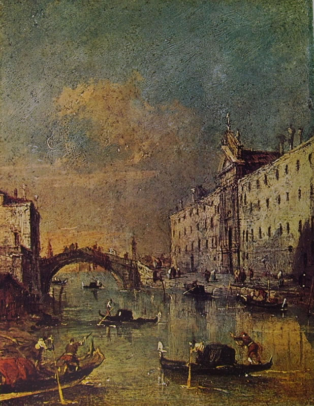 Francesco Guardi: Il rio dei mendicanti al convento dei Domenicani