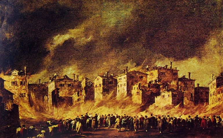 Incendio al deposito degli oli a San Marcuola, cm. 41 x 64, Galleria dell'Accademia, Venezia.