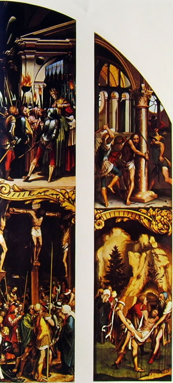 Hans Holbein il Giovane : Presentazione a Caifa e Crocifissione - Flagellazione e Seppellimento
