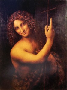 Leonardo da Vinci: S. Giovanni Battista, periodo 1513-1516, dimensioni cm. 69 x 57, Parigi Louvre.