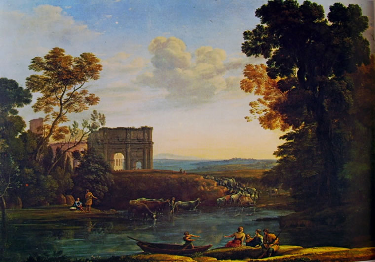 Lorrain (Claude Gellée): Capriccio pastorale con l'Arco di Costantino