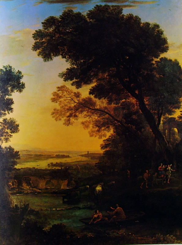 Lorrain (Claude Gellée): Paesaggio con la fuga in Egitto (Amsterdam)