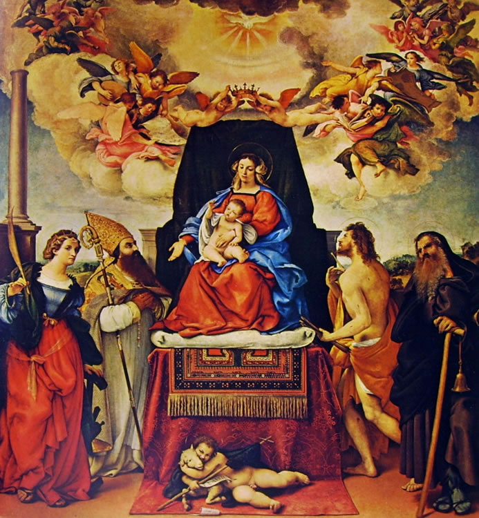 Lorenzo Lotto: Madonna con il bambino e i santi (Bergamo)