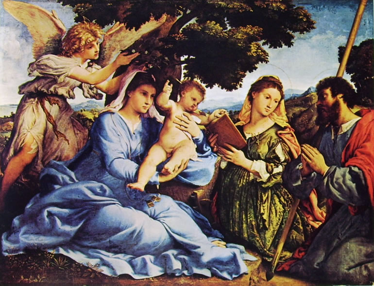 Lorenzo Lotto: Madonna con il bambino santi e angeli (Vienna)