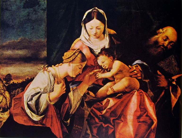 Lorenzo Lotto: Nozze mistiche di Santa Caterina (Monaco)