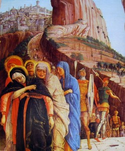 Andrea Mantegna: Pala di San Zeno - particolare della crocifissione, Louvre Parigi.