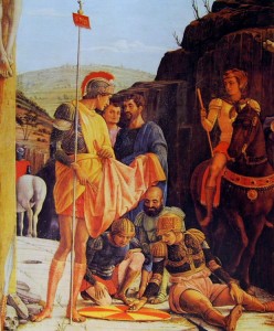 Andrea Mantegna: Pala di San Zeno - particolare della crocifissione.