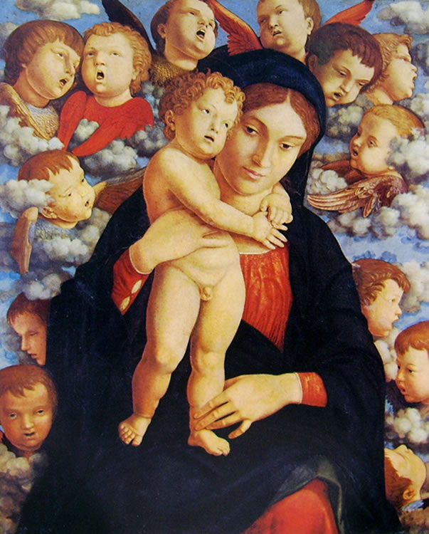 Mantegna: Madonna col Bambino e cherubini