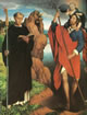 Lato sinistro del San Cristoforo tra i santi Mauro di Glanfeuil ed Egidio