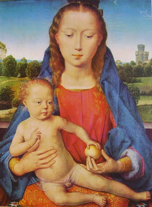 Trittico Portinari (o Trittichetto Portinari) di Hans Memling - Madonna col Bambino