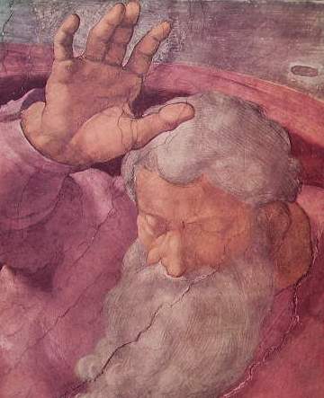 Michelangelo - Volta della Cappella Sistina, particolare della Separazione delle acque
