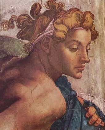 Michelangelo - Volta della Cappella Sistina, particolare di un Ignudo