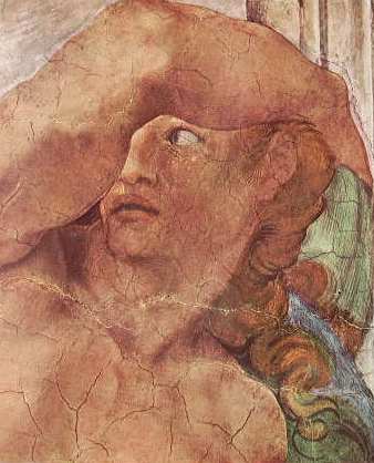 Michelangelo - Volta della Cappella Sistina, particolare di un Ignudo