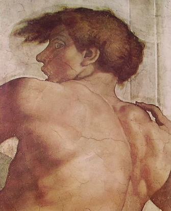 Michelangelo Buonarroti: Volta della Cappella Sistina - particolare di un Ignudo