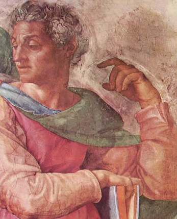 Michelangelo - Volta della Capp.la Sistina, partic.lare del profeta Isaia