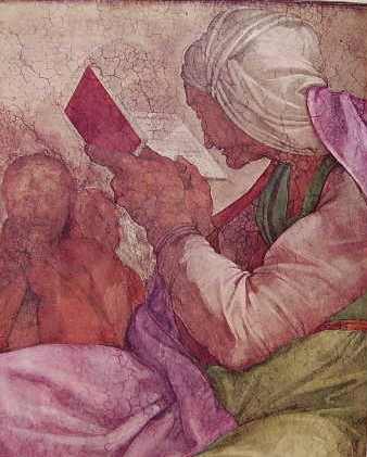 Michelangelo - Volta della Cappella Sistina, particolare della sibilla Persica, Vaticano