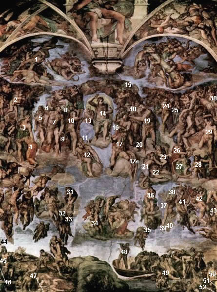 Il Giudizio Universale, Cappella Sistina Vaticano, prima del restauro