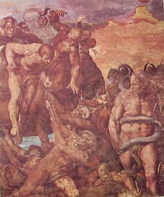 Michelangelo - i dannati con demoni e Minosse, Il Giudizio Universale