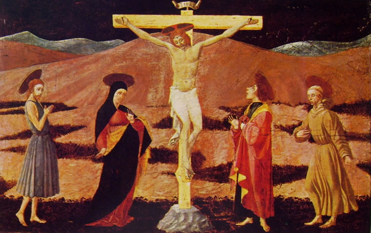 Cristo crocifisso con la Madonna e i santi