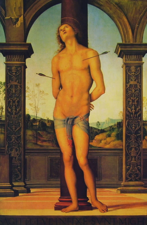 Pietro Perugino: San Sebastiano, cm. 170 x 117, Louvre, Parigi.