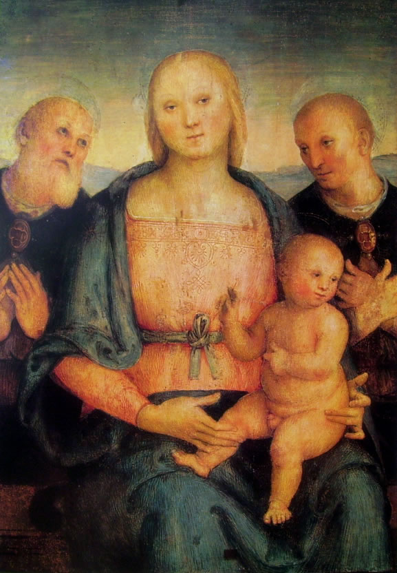 Il Perugino: Madonna con bambino fra i santi Ercolano e Costanzo