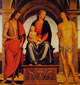 6 perugino - madonna col bambino in trono fra i santi giovanni battista e sebastiano