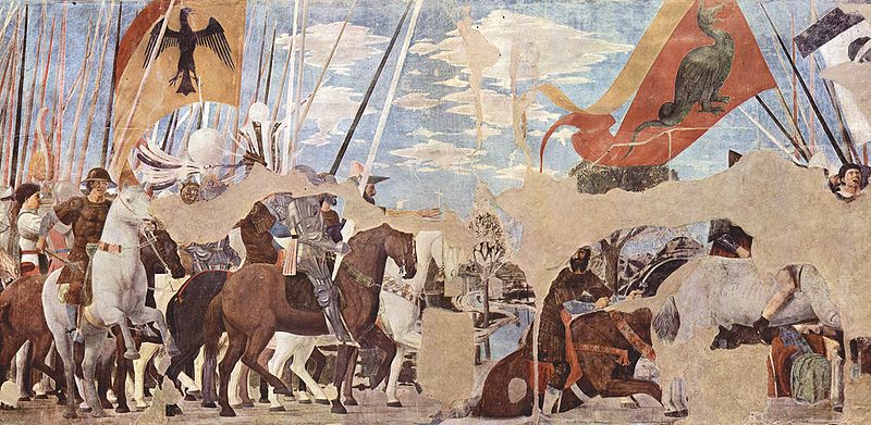 Piero della Francesca - Storie della vera Croce: Battaglia di Costantino e Massenzio