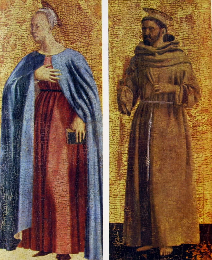 Piero della Francesca: Vergine Annunziata e San Francesco di Assisi