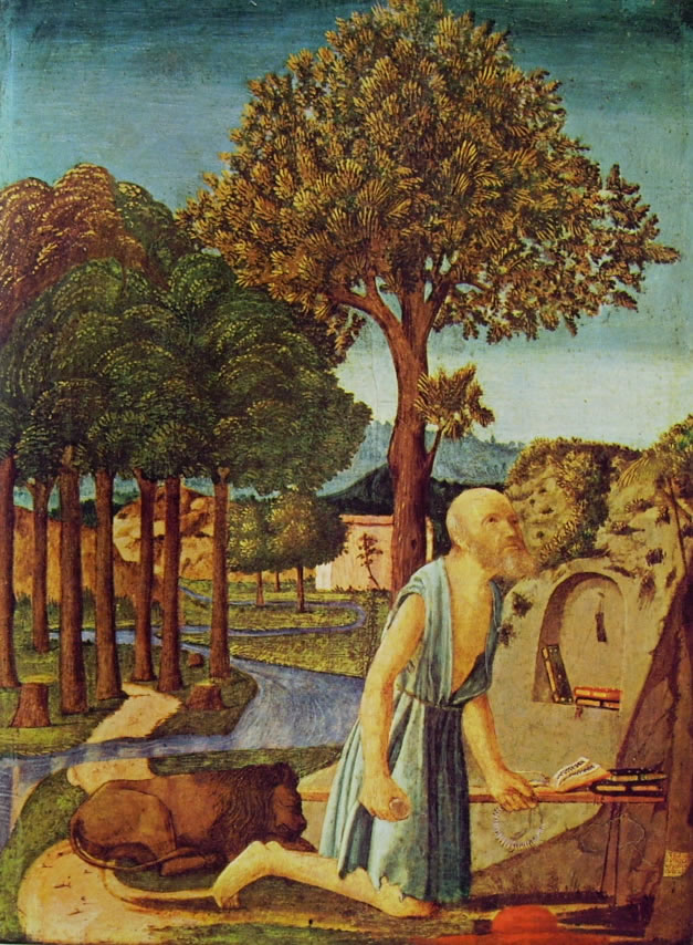 Piero della Francesca: San Girolamo penitente, cm. 51 x 38, Staatliche Museen, Berlino.