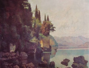 Carlo Mancini: La punta di Limonta, anno 1875, cm. 70 x 90, Galleria d’arte Moderna di Milano.