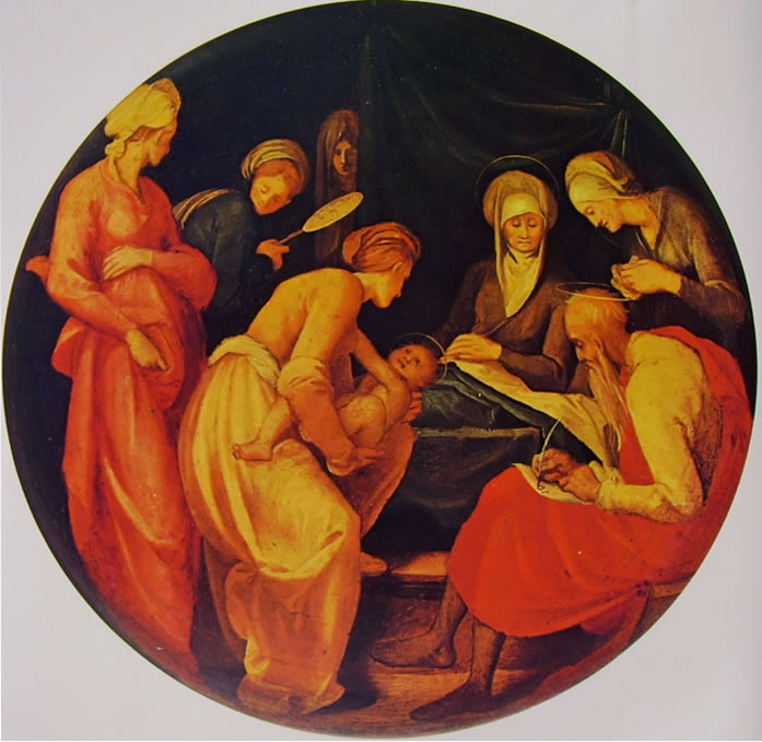 Natività del Battista, diam. cm. 54, Galleria degli Uffizi, Firenze