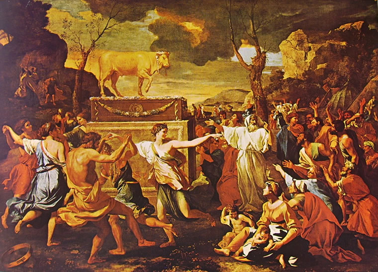 Nicolas Poussin: Adorazione del vitello d'oro (Londra)