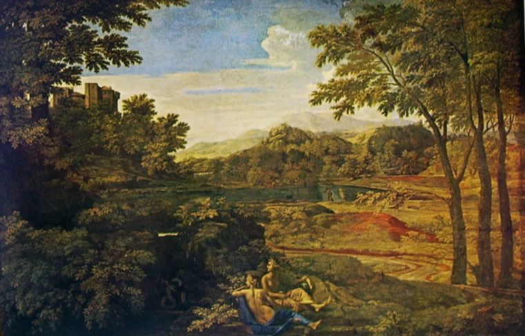 Nicolas Poussin: Paesaggio con due Ninfe