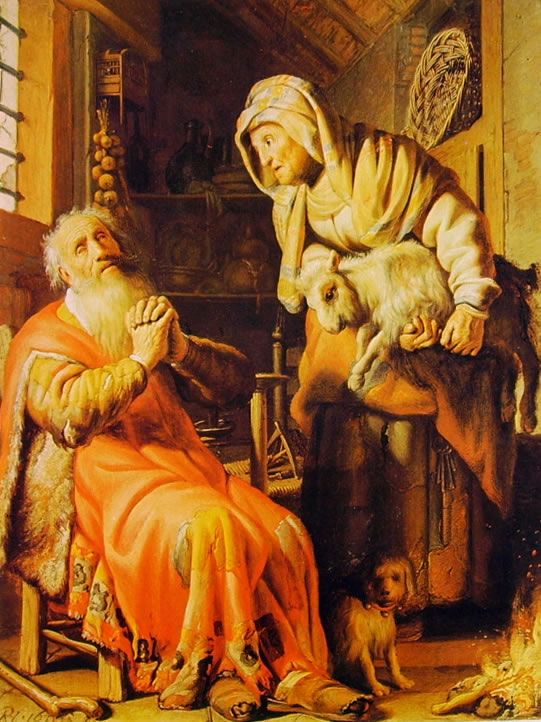 Rembrandt Harmenszoon Van Rijn: Tobia, Anna e il capretto
