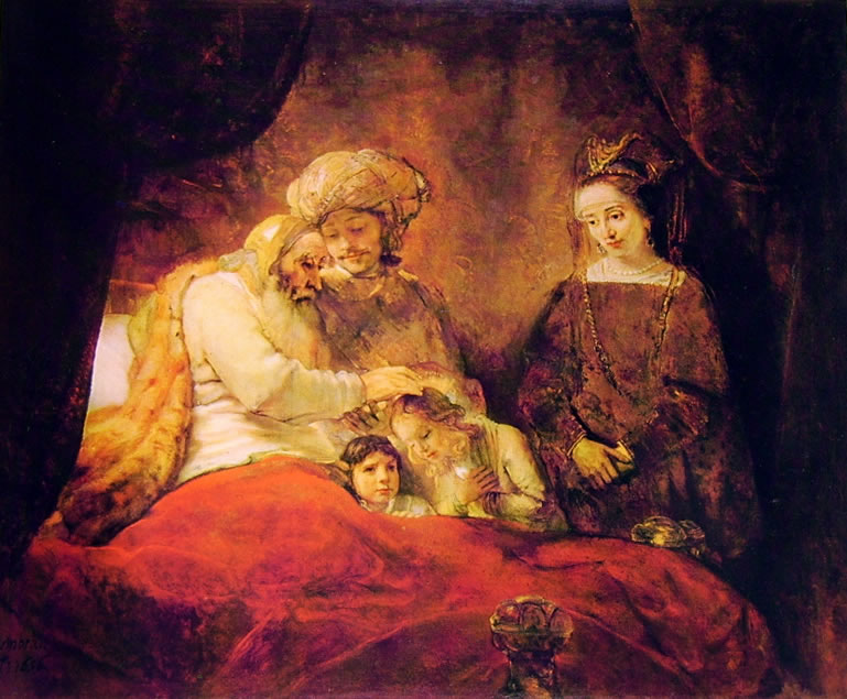 Rembrandt Harmenszoon Van Rijn: Giacobbe benedice i figli di Giuseppe