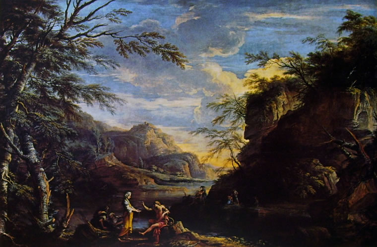 Salvator Rosa: Paesaggio con Apollo e la Sibilla Cumana