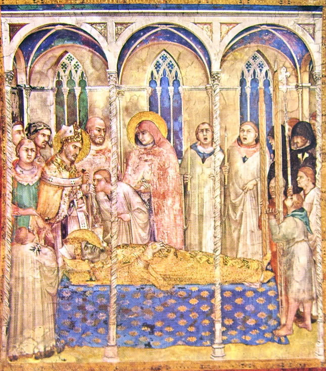 Simone Martini: dalle Storie di San Martino (Le esequie di San Martino, cm. 284 x 230), Cappella di San Martino della Chiesa Inferiore di San Francesco ad Assisi.