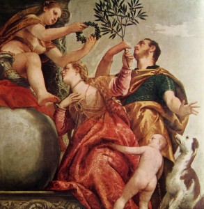 Paolo Caliari detto il Veronese: Dalle Quattro allegorie : L'unione felice (La pace fra i coniugi) cm. 186 x 186