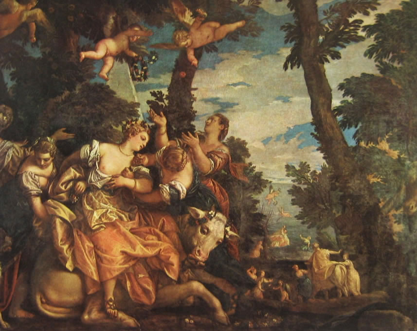 Paolo Caliari detto il Veronese: Il ratto d'Europa, cm. 240 x 303, Palazzo Ducale, Venezia
