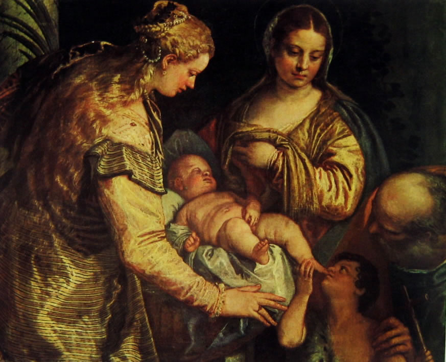 Il Veronese: Sacra famiglia con i santi Barbara e Giovannino