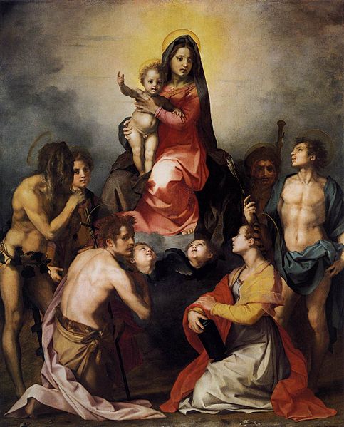 Andrea del Sarto: Pala di Gambassi, anno 1528 circa, 215 × 175 cm., Galleria Palatina, Firenze.