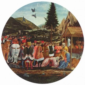 Adorazione dei Magi, tempera su tavola, 1439-1441circa, diam. 84 cm., Gemäldegalerie, Berlino.