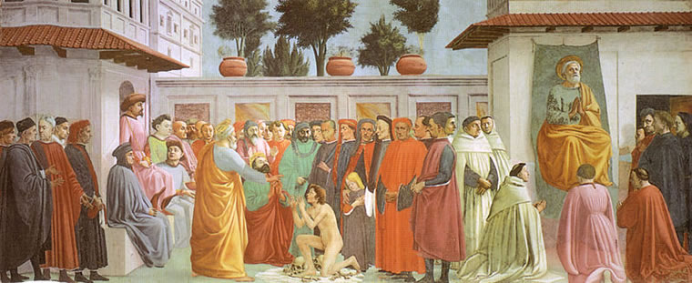 Filippino Lippi: Resurrezione del figlio di Teofilo e san Pietro in cattedra