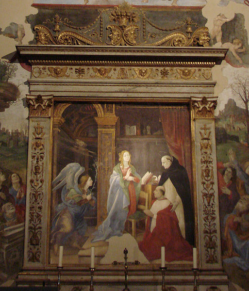Filippino Lippi: Cappella Carafa - Annunciazione col committente