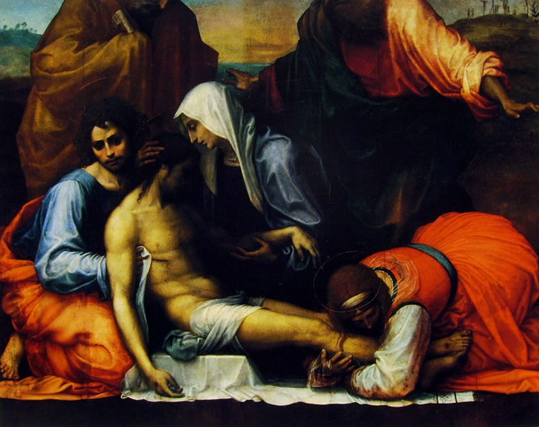 Fra' Bartolomeo: Pietà con i Santi Giovanni Evangelista, Maria Maddalena, Pietro e Paolo